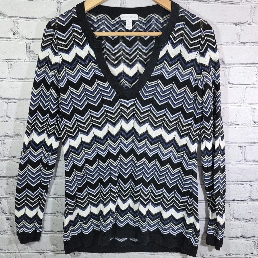 Womens‎ Office Wear Lot Of 4 Sweaters Tops Size M Black White Stripes